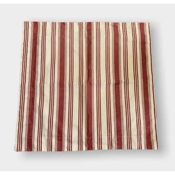Williamsburg XL Pillow Cover Square 26" Sham Red Ivory Stripe Cotton - Picture 1 of 5